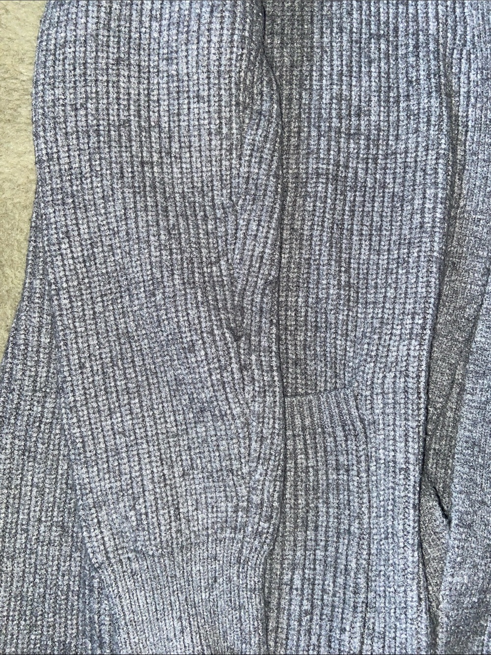 Cyrus Heathered Gray Open-Front Ribbed Cardigan - Picture 5 of 5
